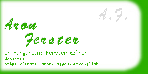 aron ferster business card